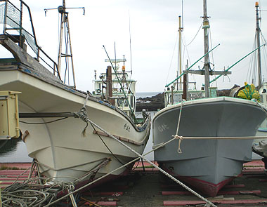 野島崎の漁船画像