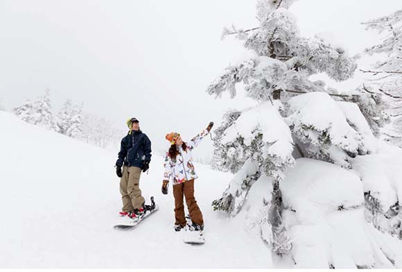 網張温泉スキー場 スノーボード画像