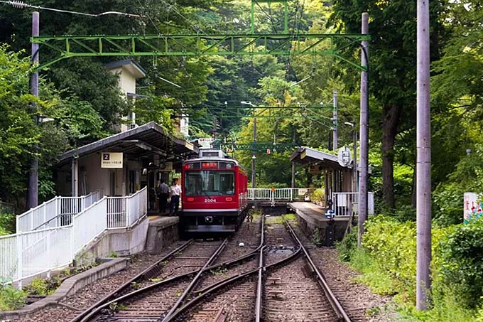 箱根登山鉄道 大平台駅 スイッチバック画像