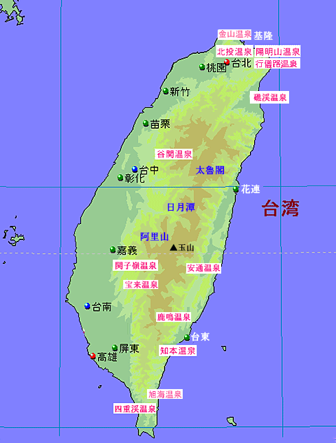 台湾温泉地図画像