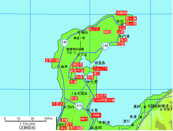 石川温泉地図 能登半島 心を癒す日本温泉ネットワーク