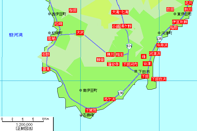 伊豆南部温泉地図