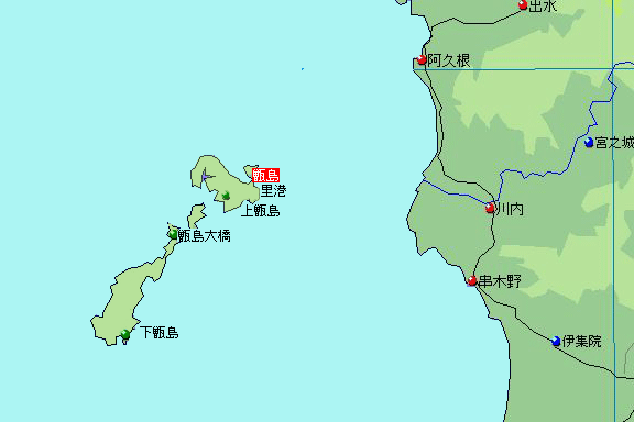 鹿児島 甑島列島地図画像