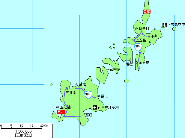 五島列島温泉地図