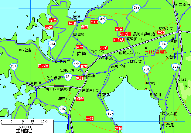 佐賀温泉地図