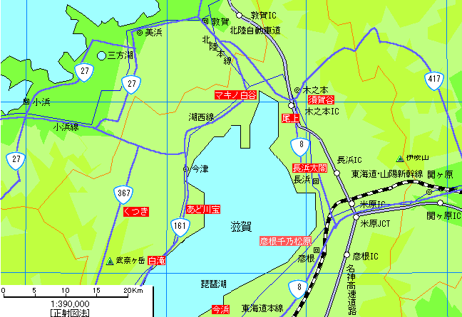 滋賀北部温泉地図