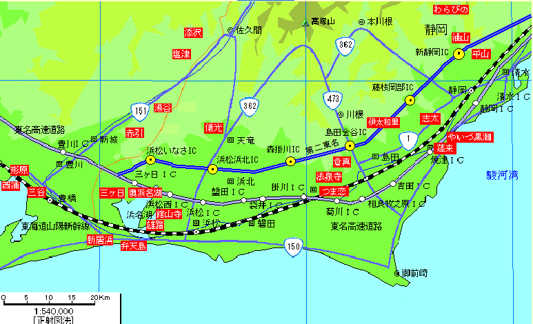 静岡西部温泉地図