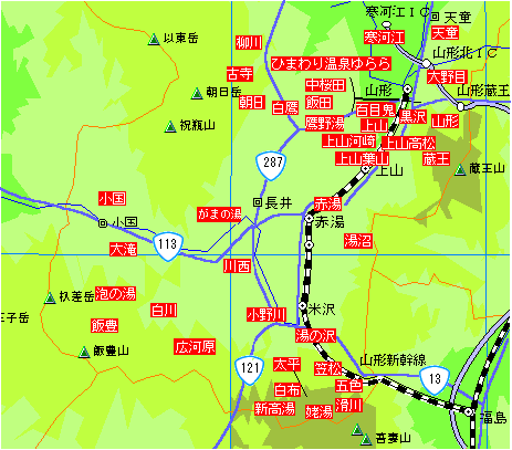 山形蔵王温泉地図