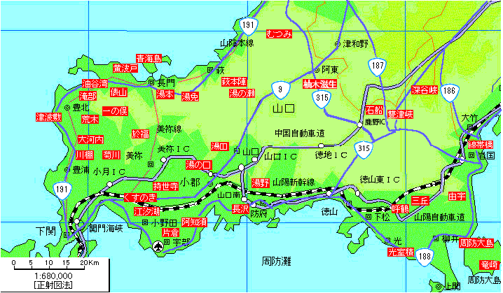 山口温泉地図