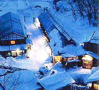 鶴の湯冬景色画像