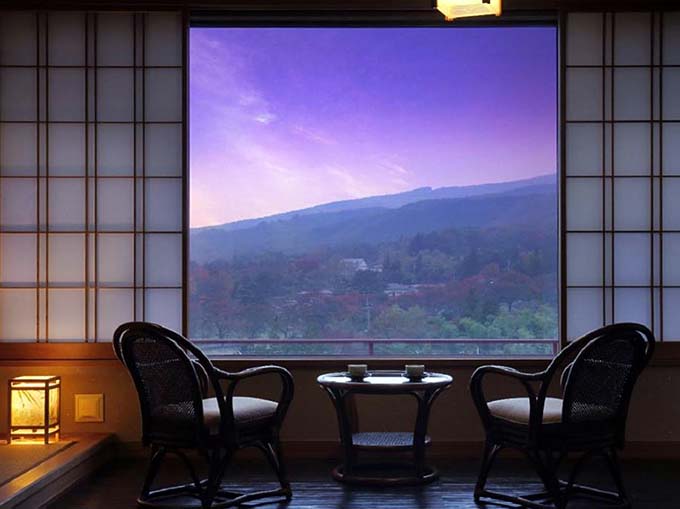 岳温泉 鏡が池 碧山亭 客室展望画像