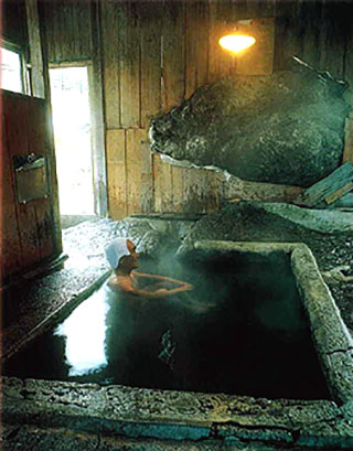 湯ノ花温泉 石湯入浴画像
