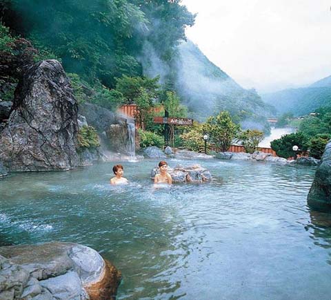 穂高荘山のホテル露天風呂画像