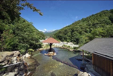 穂高荘山のホテル露天風呂画像