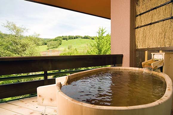 湯の小屋温泉 ホテルサンバード 客室専用露天風呂画像