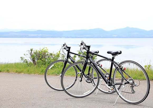 サロマ湖サイクリング画像