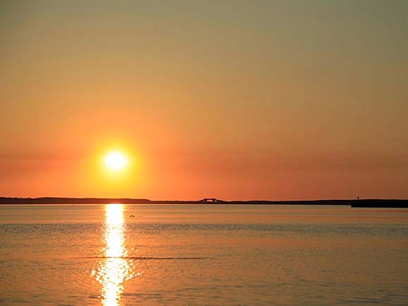 サロマ湖ワッカの湯 サロマ鶴雅リゾート 夕陽画像