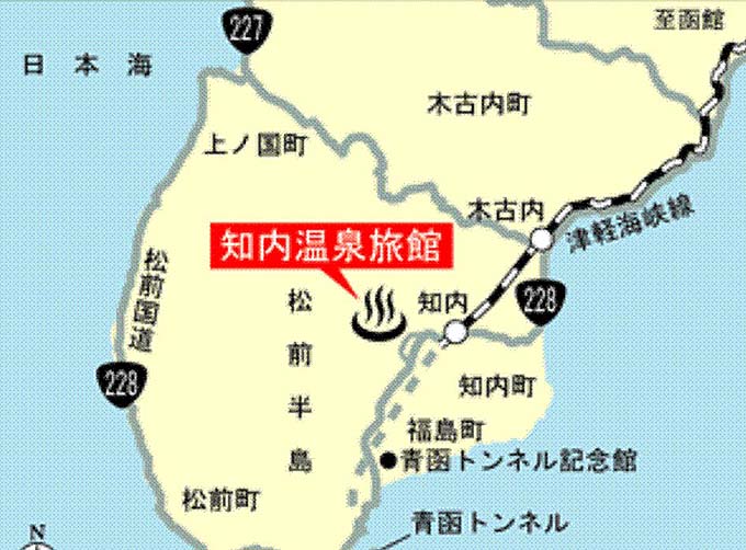 知内温泉 ユートピア和楽園 知内温泉旅館 マップ画像
