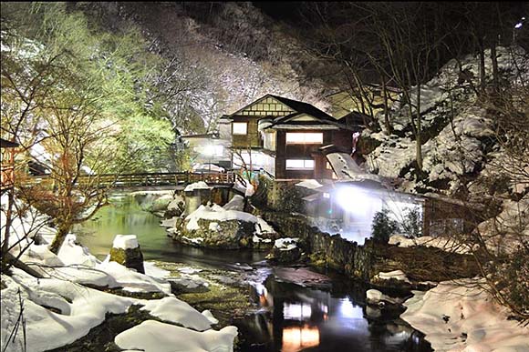 大沢温泉 冬景色画像
