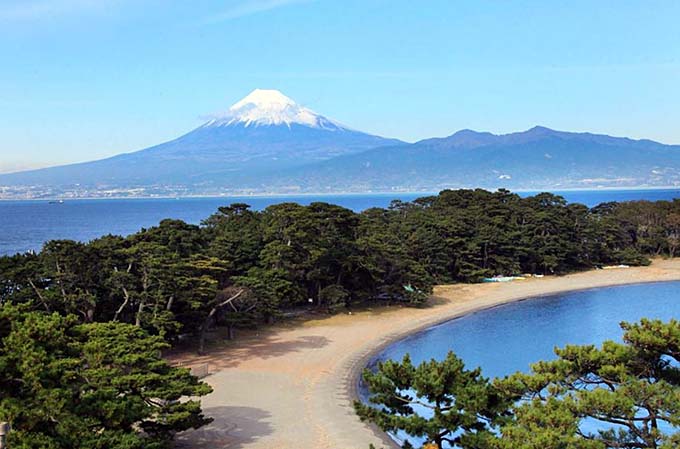 戸田温泉 御浜岬と富士画像