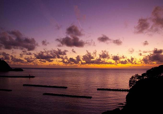 松崎の夕日画像