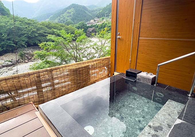 中川温泉 信玄館 客室専用露天風呂画像