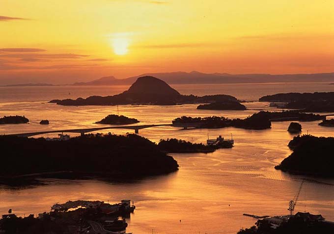 天草松島の夕陽画像