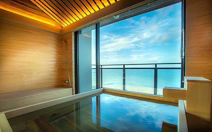 浅茂川浦島温泉 シーサイド佐竹 客室専用展望風呂画像