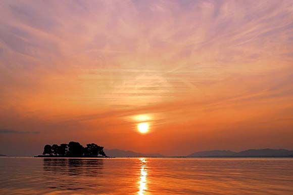 宍道湖夕景画像