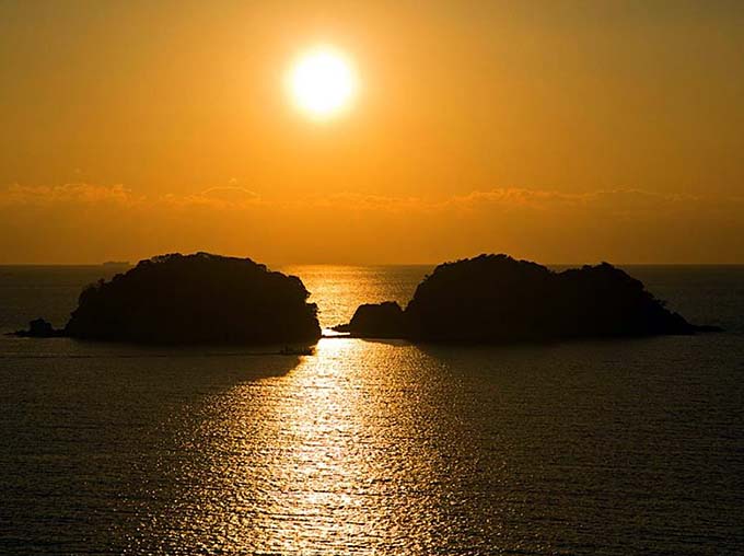 紀伊水道の夕陽画像