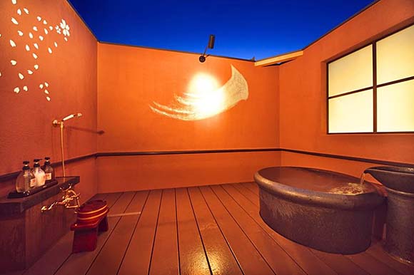 石和温泉 銘庭の宿 ホテル甲子園 貸切露天風呂画像