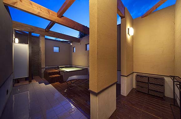 石和温泉 銘庭の宿 ホテル甲子園 客室専用露天風呂画像